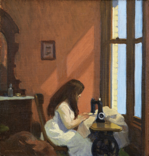Edward Hopper, [Girl at a Sewing Machine], ca 1921, oil on canvas, 19 x 18 inches, Museo Thyssen, Madrid.